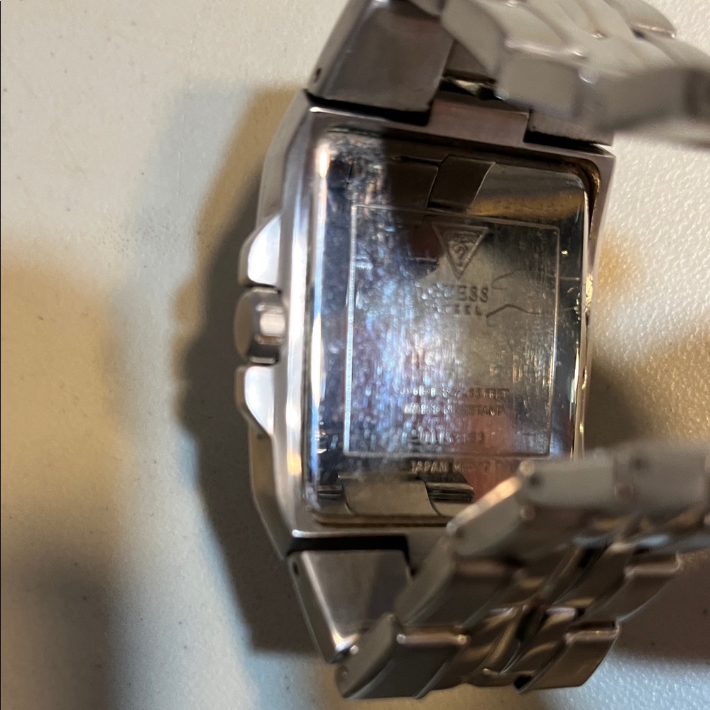 Guess Silver Rectangular Stainless Steel Watch - Picture 5 of 6